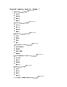 English testing level A