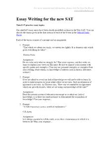 Essay Writing for the new SAT