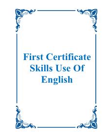 First Certificate Skills Use Of English