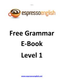 Free Grammar E-Book Level 1