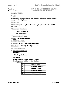 Giáo án Anh 6 Unit 2: Making arrangements - Lesson 1: Listen & read