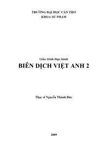 Giáo trình Thực hành biên dịch Việt Anh 2