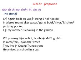 Giới từ - Preposion