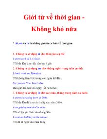 Giới từ về thời gian - Không khó nữa