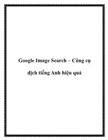 Google Image Search – Công cụ dịch tiếng Anh hiệu quả