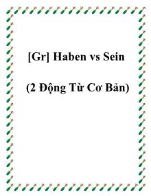 [Gr] Haben vs Sein (2 Động Từ Cơ Bản)