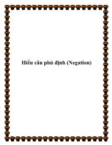 Hiểu câu phủ định (Negation)