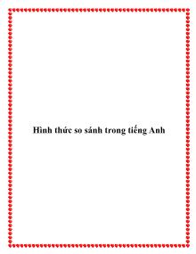 Hình thức so sánh trong tiếng Anh