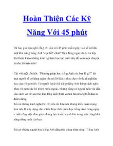 Hoàn thiện các kỹ năng với 45 phút