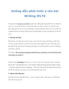 Hướng dẫn phát triển ý cho bài Writing IELTS