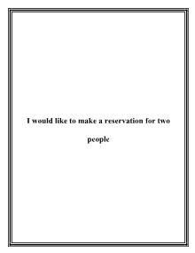 I would like to make a reservation for two people