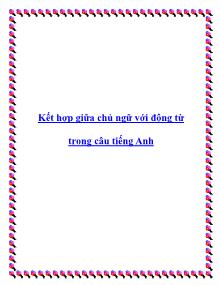 Kết hợp giữa chủ ngữ với động từ trong câu tiếng Anh