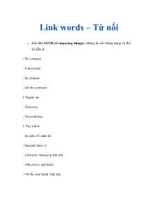 Link words – Từ nối