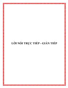 Lời nói trực tiếp - gián tiếp