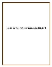 Long vowel /i:/ (Nguyên âm dài /i:/ )