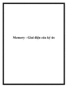 Memory - Giai điệu của ký ức