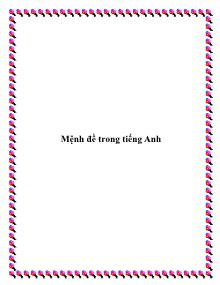 Mệnh đề trong tiếng Anh