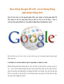Mẹo dùng Google để viết và sử dụng đúng ngữ pháp tiếng Anh