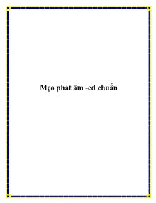 Mẹo phát âm -ed chuẩn