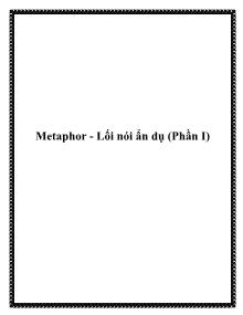 Metaphor - Lối nói ẩn dụ (Phần I)