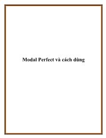 Modal Perfect và cách dùng