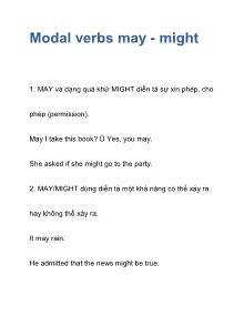 Modal verbs may - Might