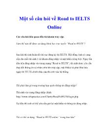 Một số câu hỏi về Road to IELTS Online