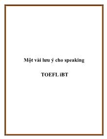 Một vài lưu ý cho speaking TOEFL iBT