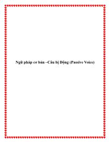 Ngữ pháp cơ bản –Câu bị Động (Passive Voice)