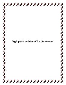 Ngữ pháp cơ bản –Câu (Sentences)