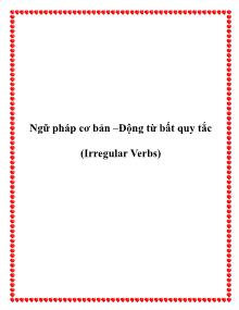 Ngữ pháp cơ bản –Động từ bất quy tắc (Irregular Verbs)