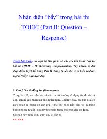 Nhận diện “bẫy” trong bài thi TOEIC (Part II: Question – Response)