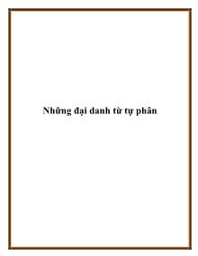 Những đại danh từ tự phân