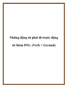 Những động từ phải đi trước động từ thêm ING (Verb + Gerund)