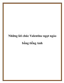 Những lời chúc Valentine ngọt ngào bằng tiếng Anh