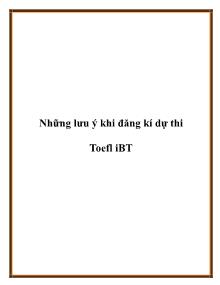 Những lưu ý khi đăng kí dự thi Toefl iBT