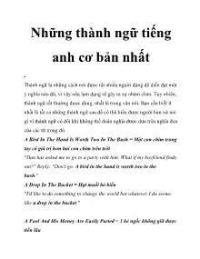 Những thành ngữ tiếng anh cơ bản nhất