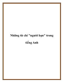 Những từ chỉ 