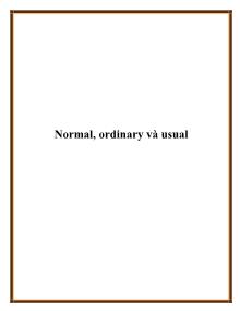 Normal, ordinary và usual