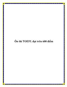 Ôn thi TOEFL đạt trên 600 điểm