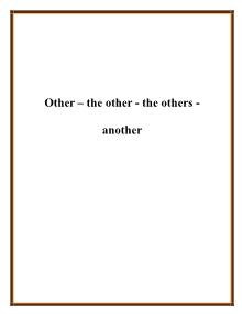 Other – the other - The others - another