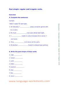 Past simple: regular and irregular verbs