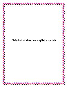 Phân biệt achieve, accomplish và attain