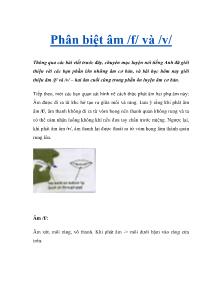 Phân biệt âm /f/ và /v/