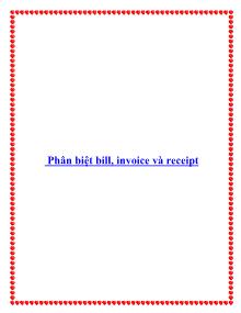 Phân biệt bill, invoice và receipt