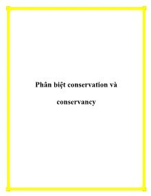 Phân biệt conservation và conservancy