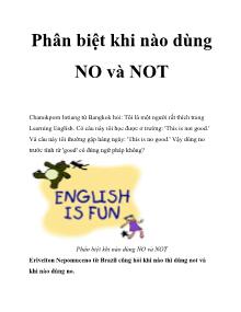 Phân biệt khi nào dùng NO và NOT