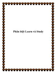 Phân biệt Learn và Study