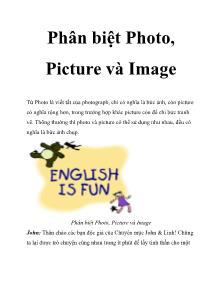 Phân biệt Photo, Picture và Image