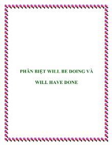 Phân biệt will be doing và will have done